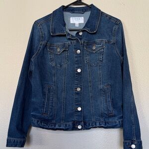 Time and Tru Women's Dark Blue Jean Jacket M (8-10)